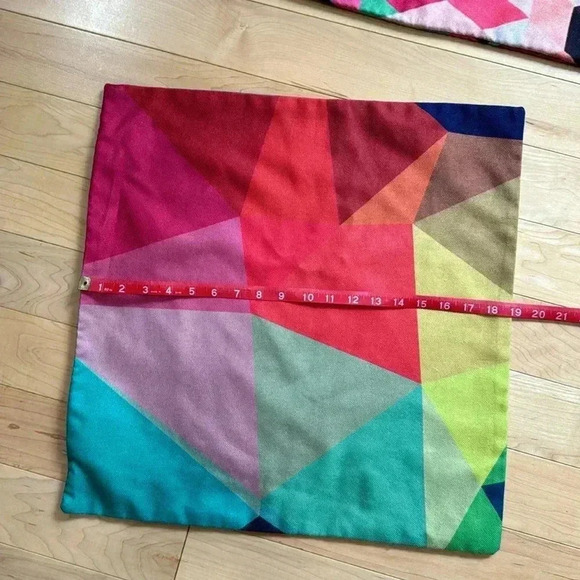 2 Geometric Modern Pillow Cases about 19”x19” - Picture 6 of 8
